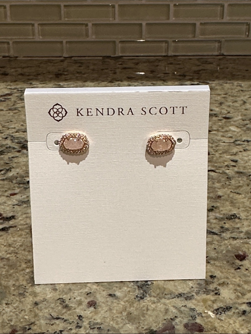 Kendra Scott Cade Halo Stud Earrings In Rose Gold / Iridescent Druzy